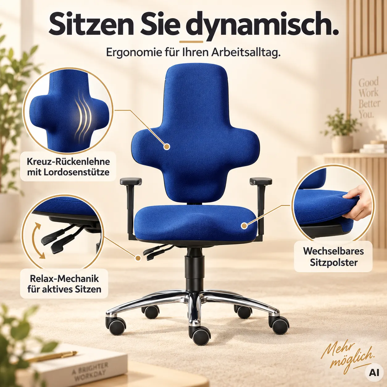 Air M - Rückenfreundlicher Bürostuhl